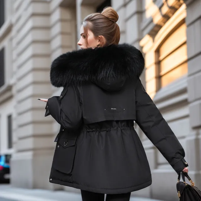 Women's Clothing Velvet Padded Thickened Coat Black - Shop at LoveMi