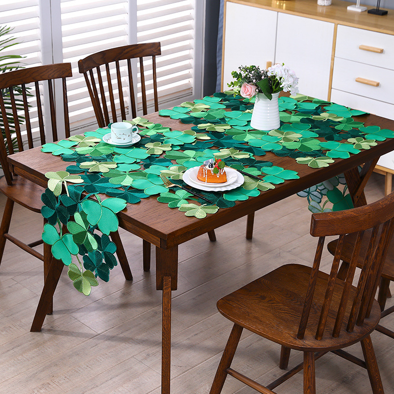 Embroidered Hollow Clover Irish National Flower Tablecloth — image 1