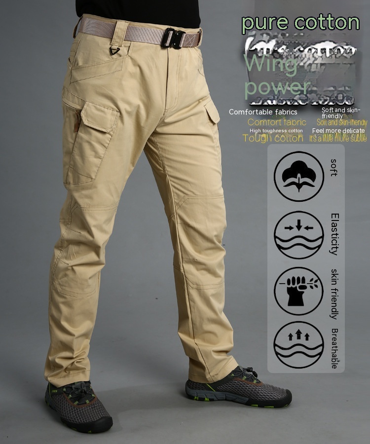 Men's Pure Cotton Elastic Special Forces Fan Pants For Outdoor Use