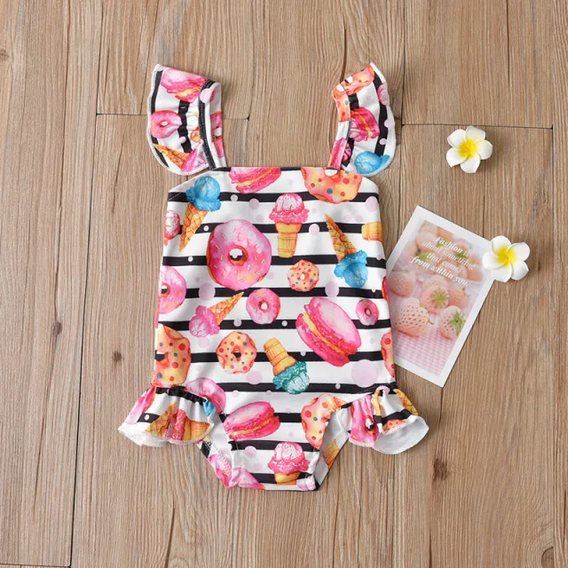 Striped Donut Girl's Swimsuit Pink - Shop at LoveMi
