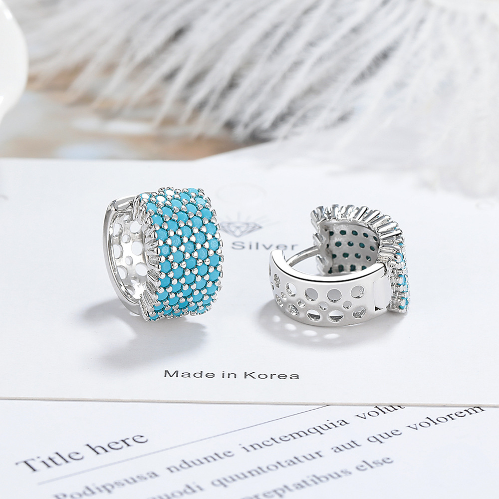 Gold-plated Color Zircon Earrings For Women