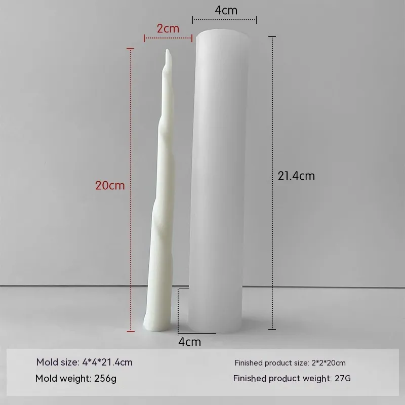 Thread Long Brush Holder Aromatherapy Candle Silicone Mold - J0869