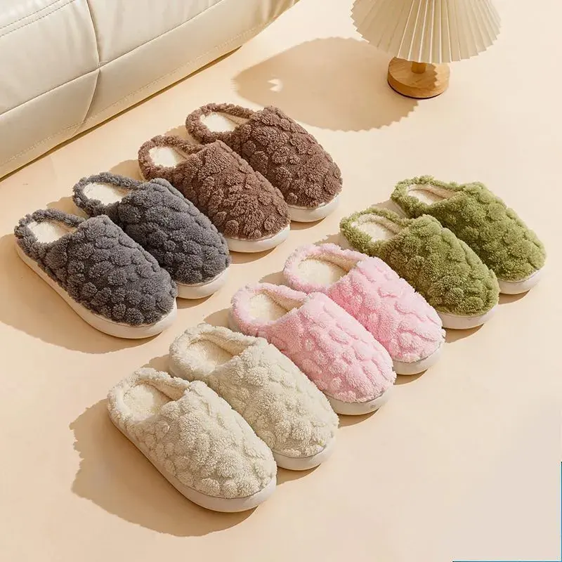 Home Fuzzy Slipper Unisex Cartoon Winter Plush Anti-Skid Soft