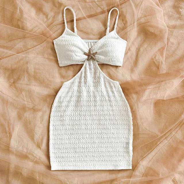 Beach Backless Sexy Sling Dress White - Shop at LoveMi