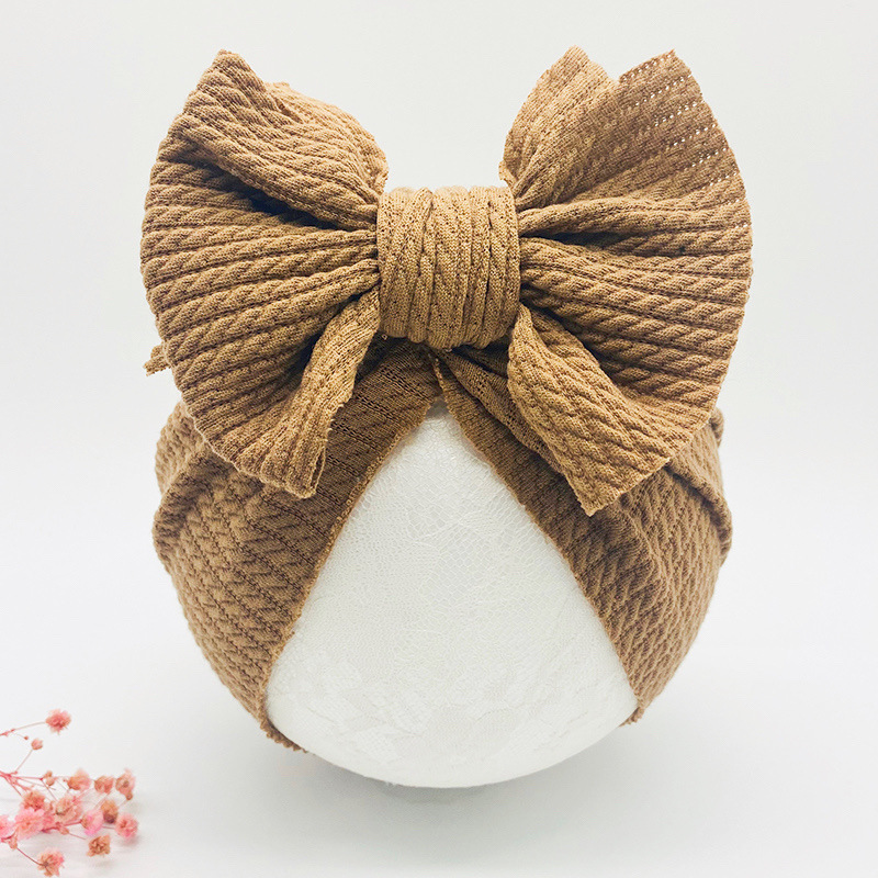 Title 16, New Sunken Stripe Double-layer Bow Baby Hat