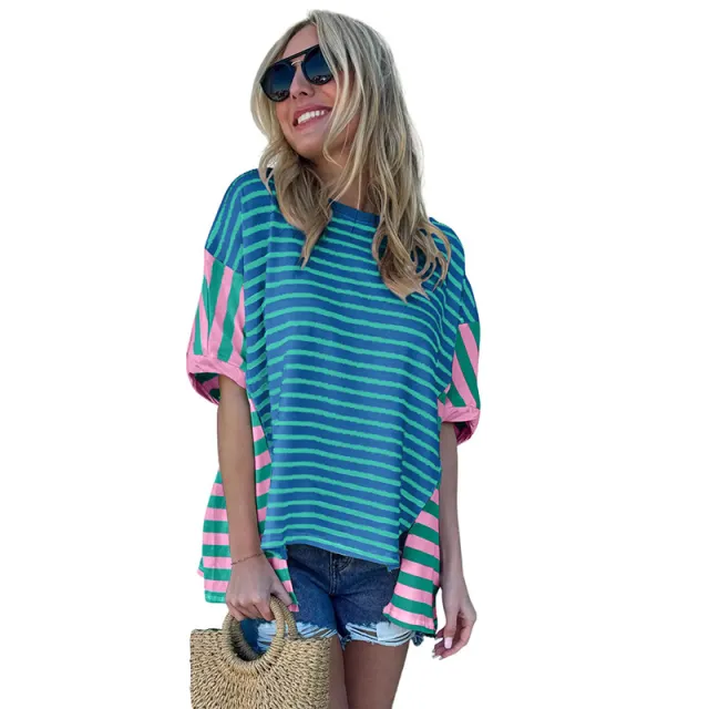 Casual Versatile Loose Slim Fit Multi color Half sleeve Top Lc25225320P519Style L - Shop at LoveMi