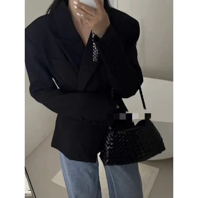 Women's Solid Color Fashion Western Style Temperament Coat Black - Shop at LoveMi