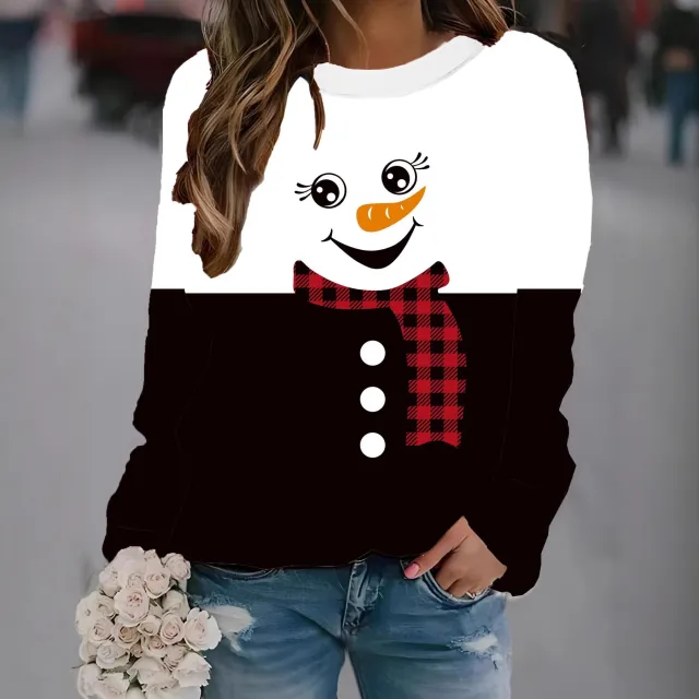 Women's Daily Casual Christmas Digital Printing Sweater Color - Shop at LoveMi