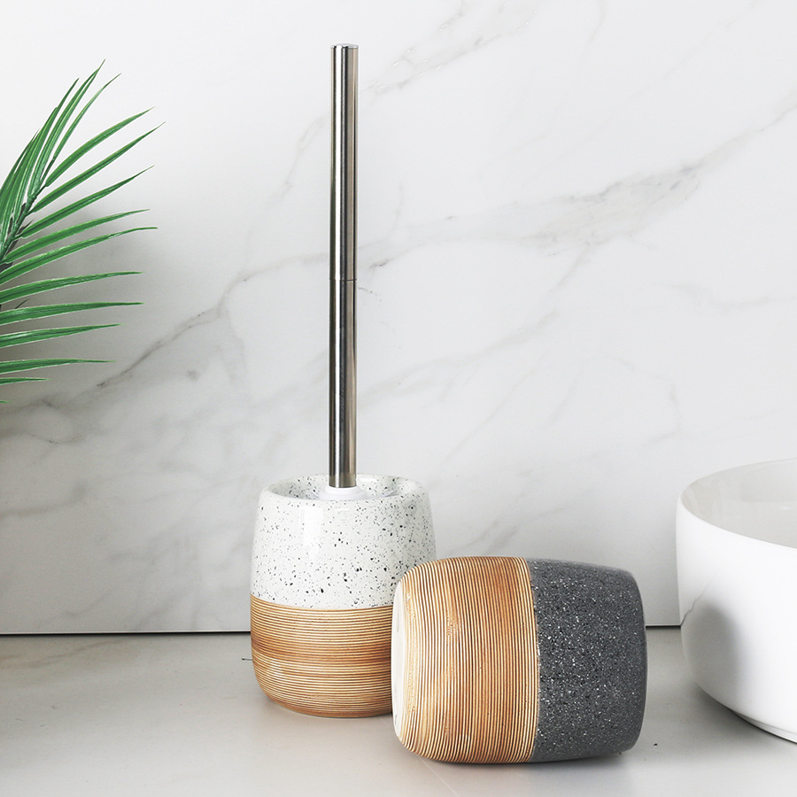 Long-handled Ceramic Toilet Brush Holder 6
