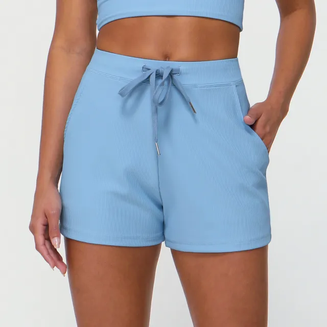 Women's Drawstring Quick drying Yoga Shorts Blue - Shop at LoveMi