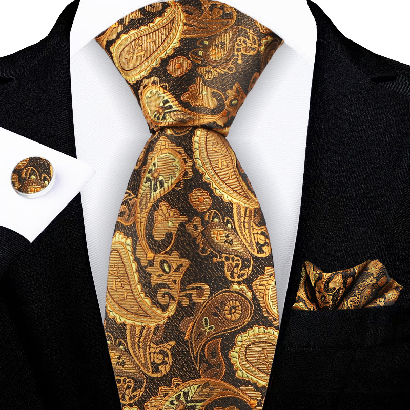 Jacquard-embroidered Cashew Flower Tie