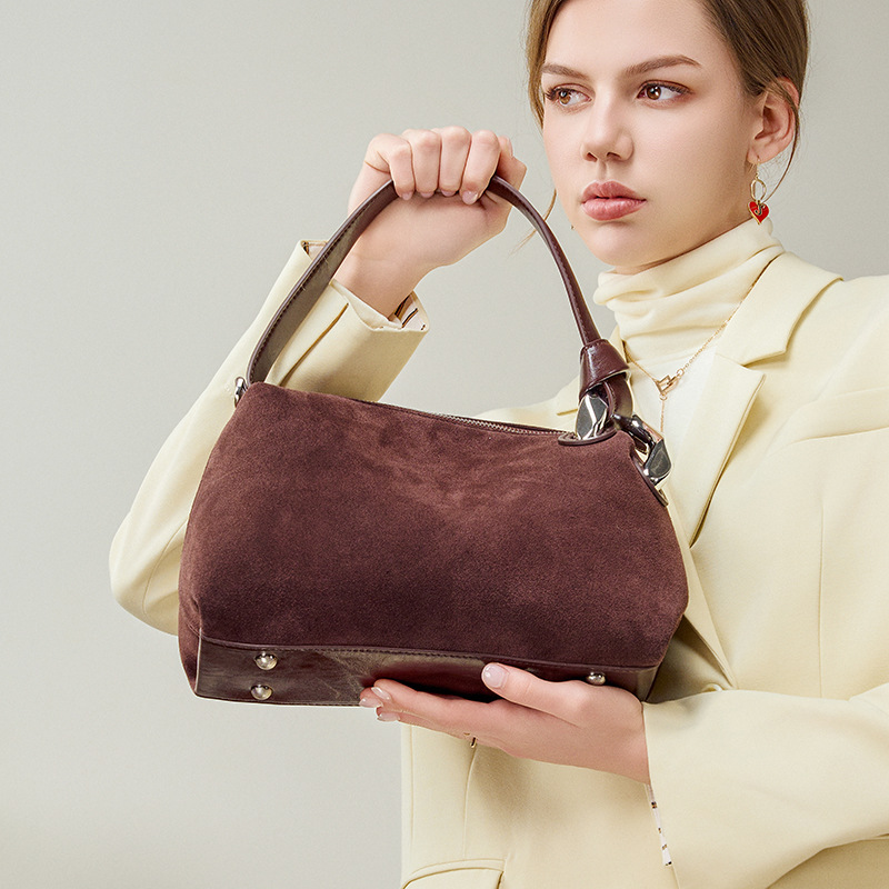 Womens Large-Capacity Commuter Leather Tote Bag