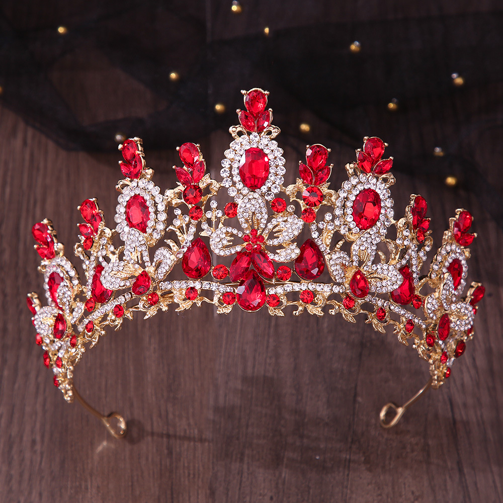 Bridal Crown Headdress Cross Wedding Dress Accessories Luxury Crystal 11