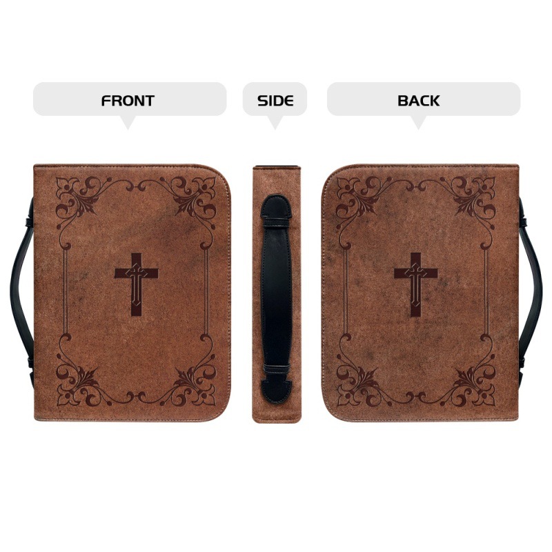 Title 8, Printed Pu Slipcover Clutch Cross Church Book C...