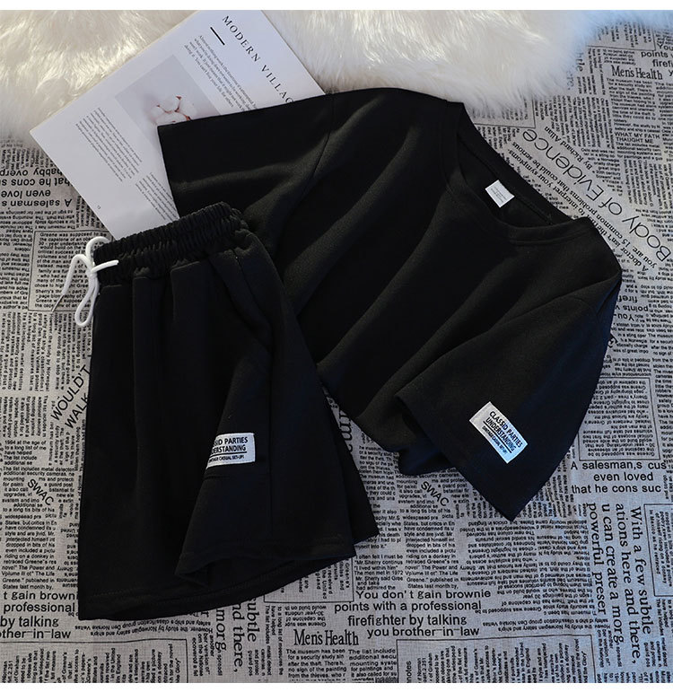 Women's Running Shorts Short Sleeve Casual Sports Summer Loose Two-piece Suit