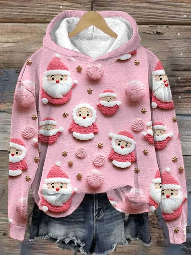3D Digital Printing Christmas Couple Hooded Sweater Female Laza04 09 L - Shop at LoveMi