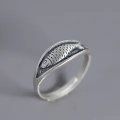 Fish Ascends Retro Koi Fish Ring - Fish Flying Single - View 1