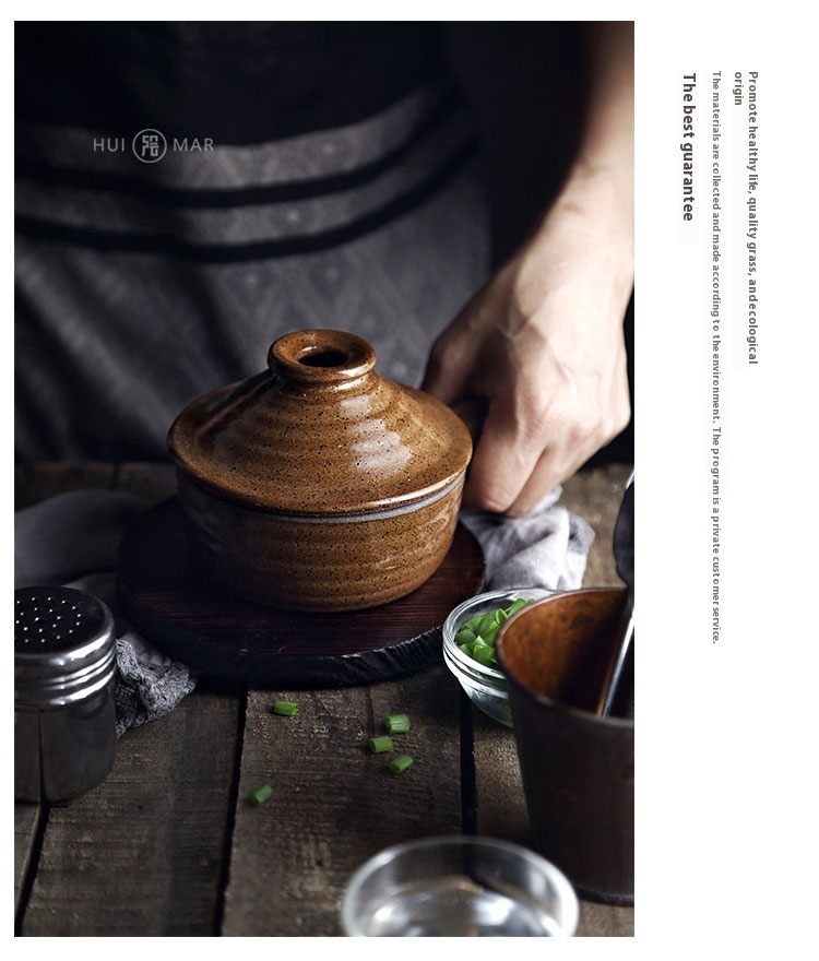 High Temperature Creative Stoneware Microwave Small Pot With Cover