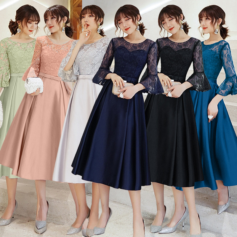 Elegant Midi-length Evening Gown For The Annual Gala
