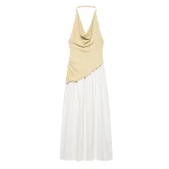 Summer Design Fashion Stitching Hanging Collar Strap Dress - View 1
