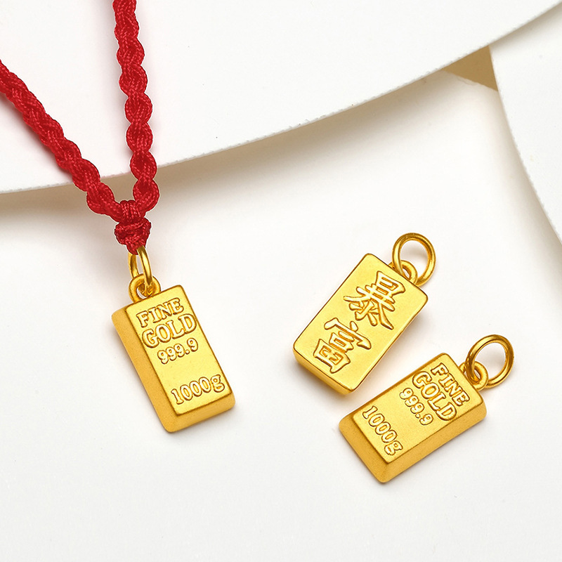 Pure Gold 999 Rich Gold Brick Necklace 24k