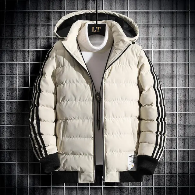 Cotton padded Coat Men's Winter Korean Style Trendy Down Cotton padded Coat Khaki - Shop at LoveMi