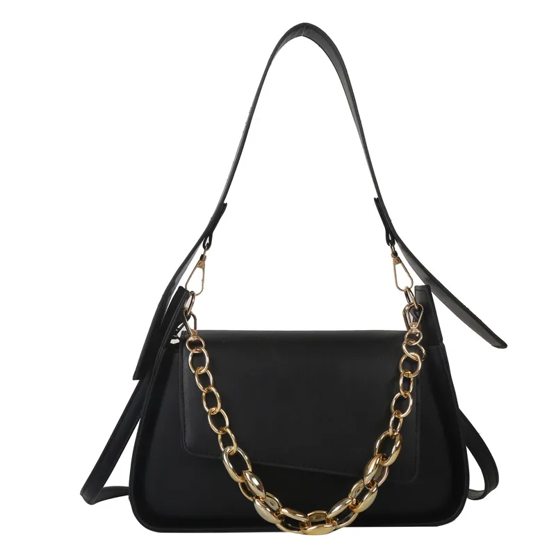 Fashion Shoulder Underarm Special-interest Design Crossbody Bag - Black