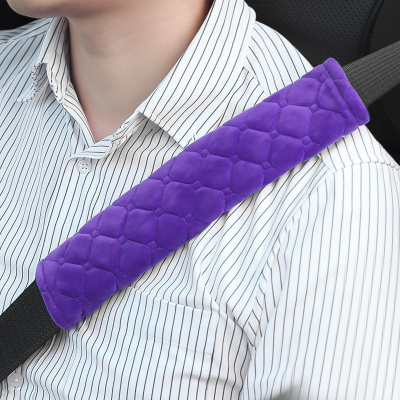 Housse de ceinture de sécurité voiture en peluche douce 7