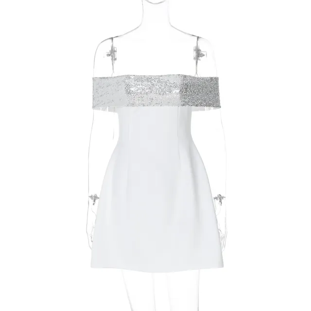 Bodycon Off the shoulder Evening Gown White - Shop at LoveMi