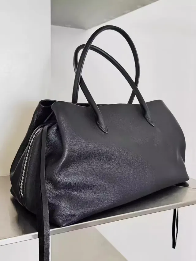 Fashionable All match Suede Tote Commuter Design Portable Shoulder Messenger Bag Black - Shop at LoveMi