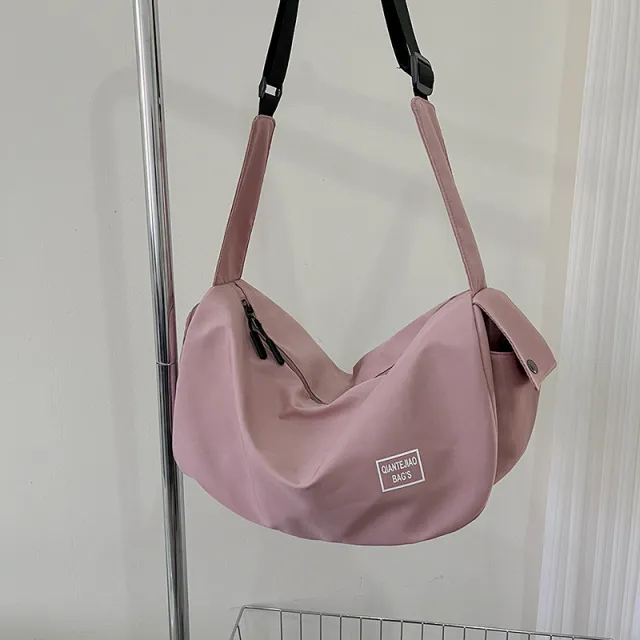 Fashion Casual Nylon Sports Large Capacity Shoulder Messenger Travel Bag Cherry Blossom Powder - Shop at LoveMi