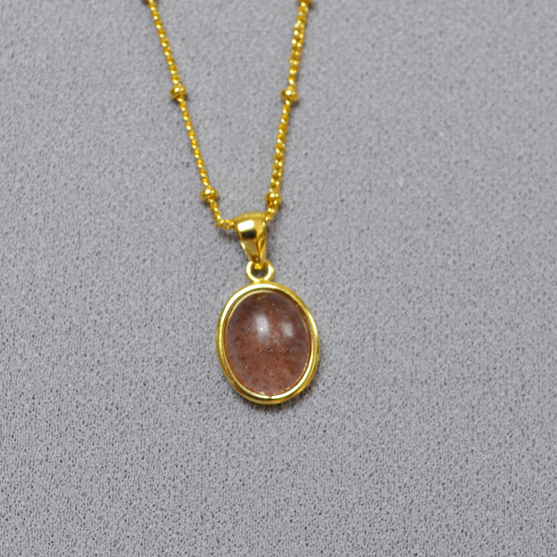 Everyday Elegant Necklace With A Pendant Set With Colorful Natural Stones