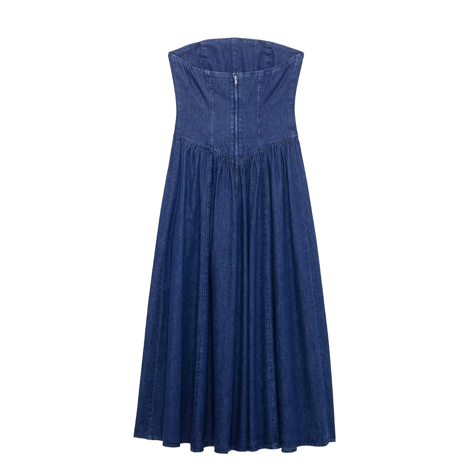 Women's Fashion Denim Midi Skirt Dress