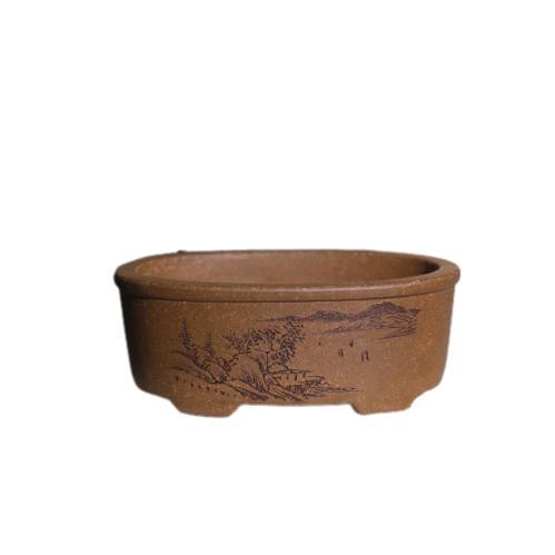 Yixing Clay Bonsai Pot, Oval