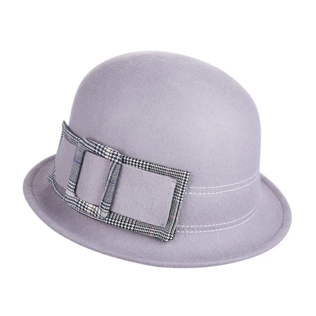 Wool Felt Hats Women's Fashion Round Neck Top Hat Sea Gull Gray - Shop at LoveMi