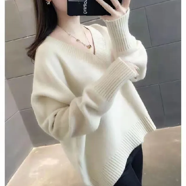 Women's Sweater Fall And Winter Outer Wear Top Beige - Shop at LoveMi