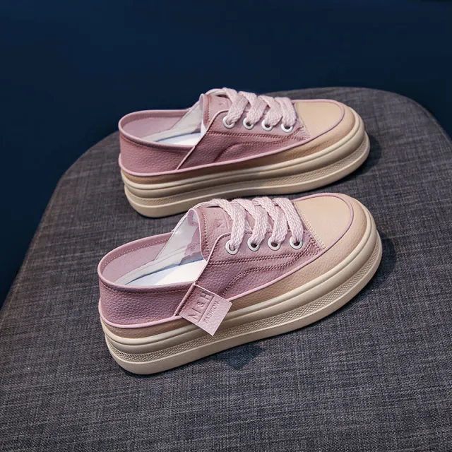 Simple And Versatile Casual Thick Soled Canvas Shoes For Women Pink - Shop at LoveMi