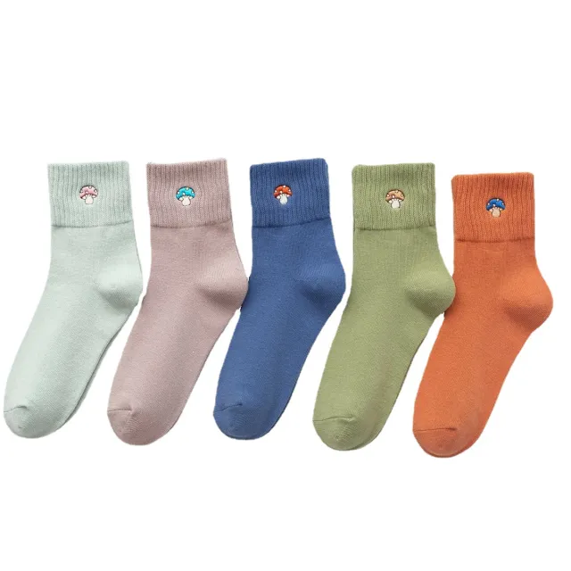 Women's Mid calf Cartoon Mushroom Cute Cotton Socks Set - Shop at LoveMi