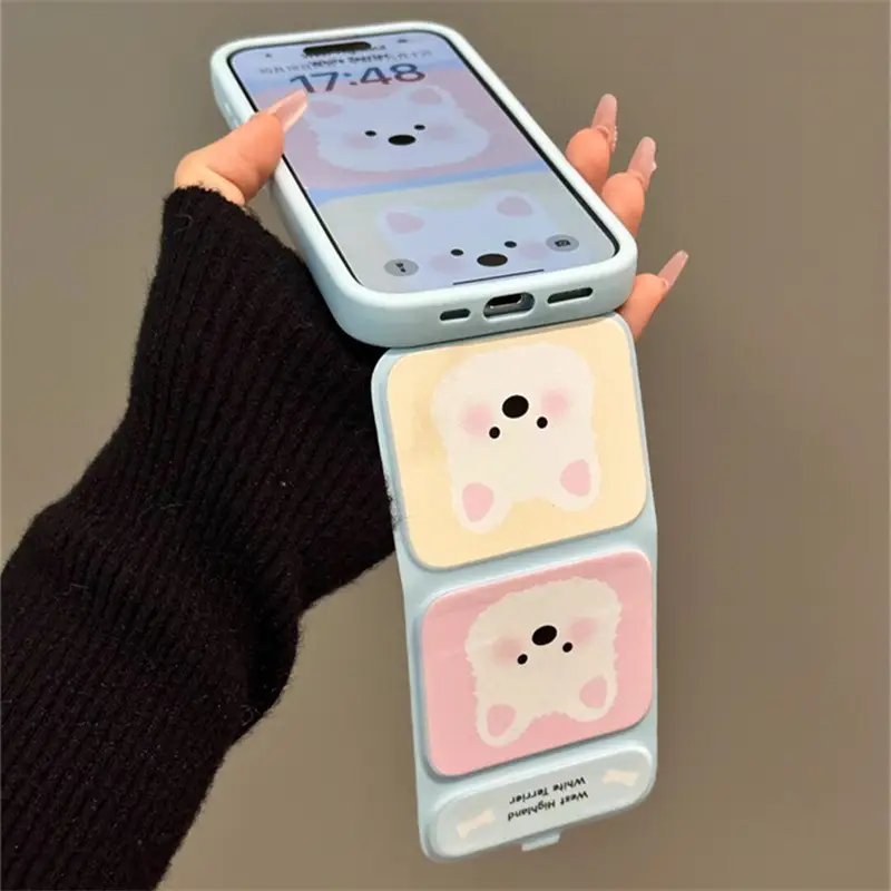 Cartoon Blush West Highland Phone Case Folding Bracket
