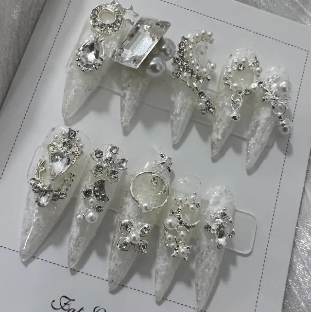 Elegant Finished Nail Beauty Handmade Custom Detachable Long Solid Hydra - Shop at LoveMi