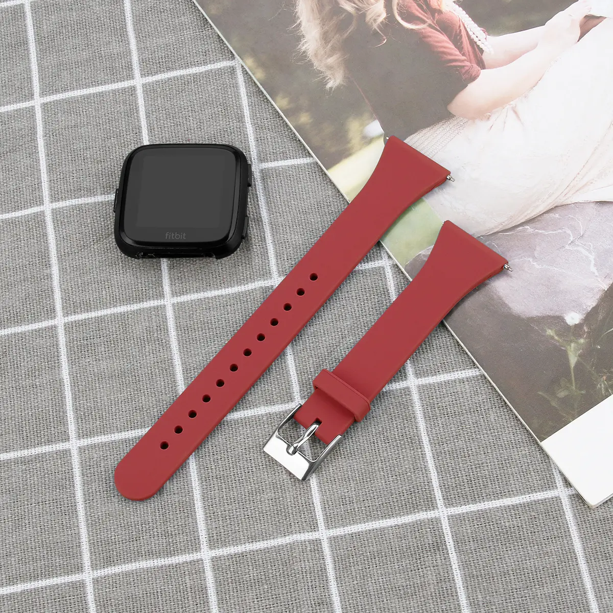 Silicone Strap Smart Watch Shrink Solid Color