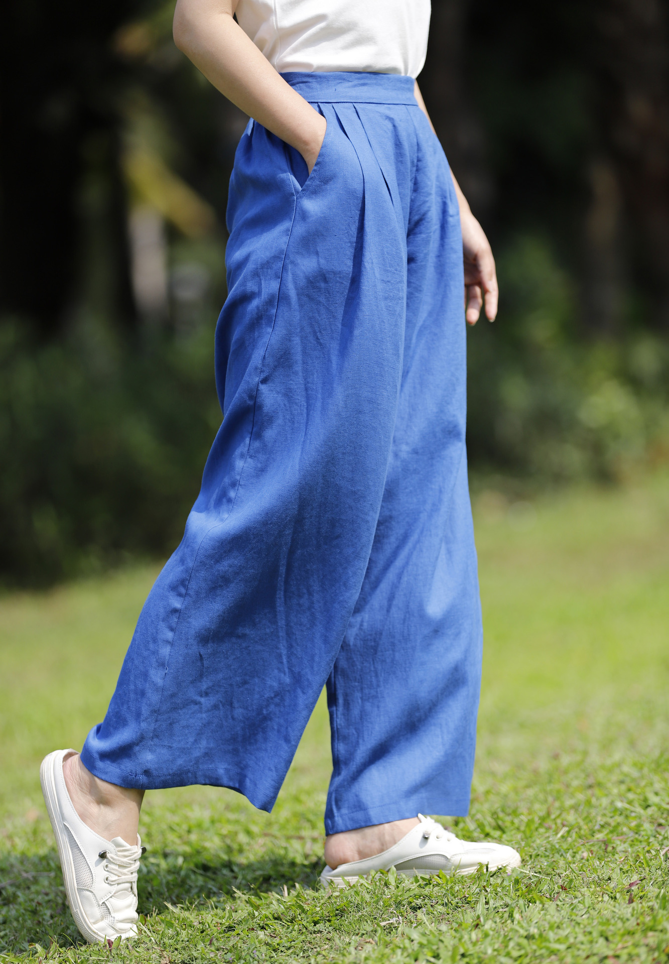 Title 4, Linen Wide Leg Pants New Multi-color Mid-waist ...