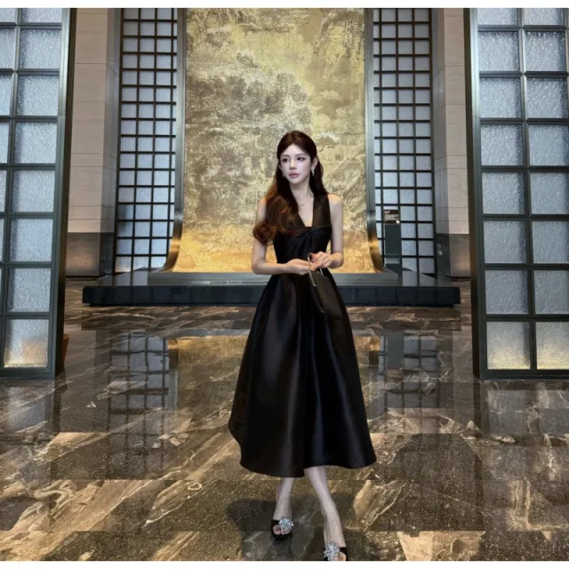 Summer Socialite Adult Lady Like Woman Style Beautiful Long Skirt Black Long - Shop at LoveMi