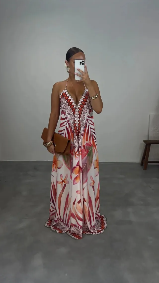 Women's Sleeveless Printed Maxi Dress 4Style L - Shop at LoveMi