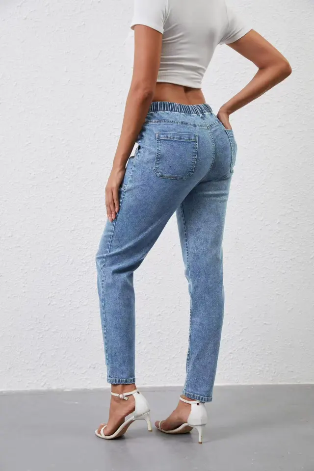Women's Casual Slim fit Versatile Skinny Pants Light Blue - Shop at LoveMi
