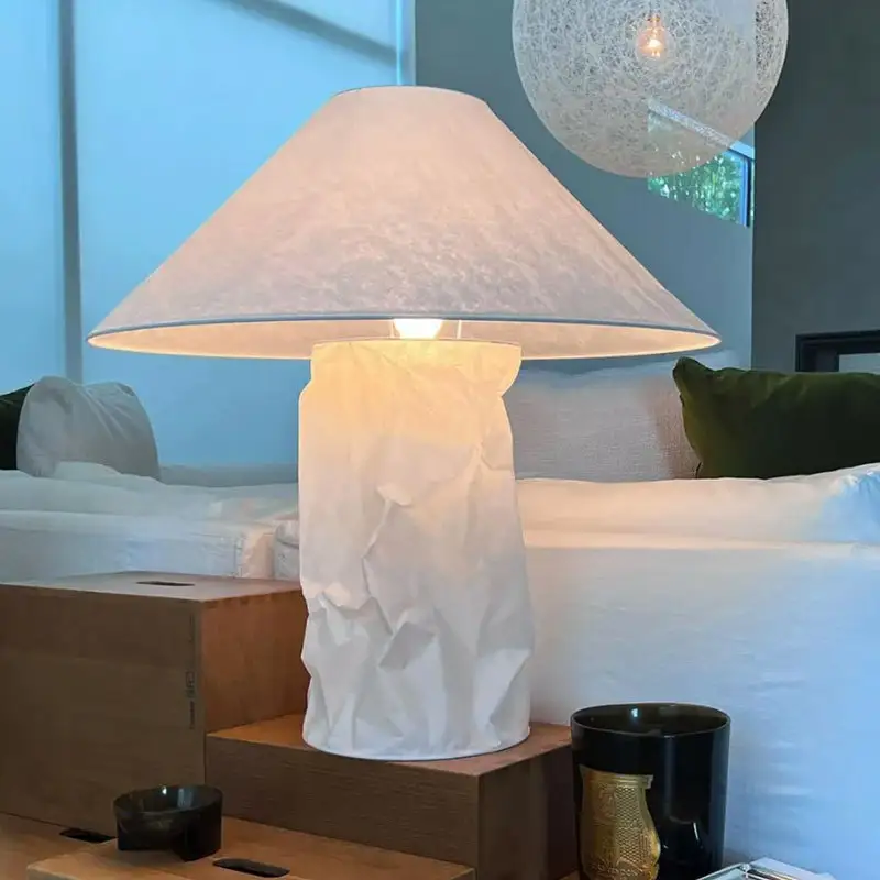 Mid-Century Paper Lamp For The Bedroom Creative Artistic Ambiance Table Lamp