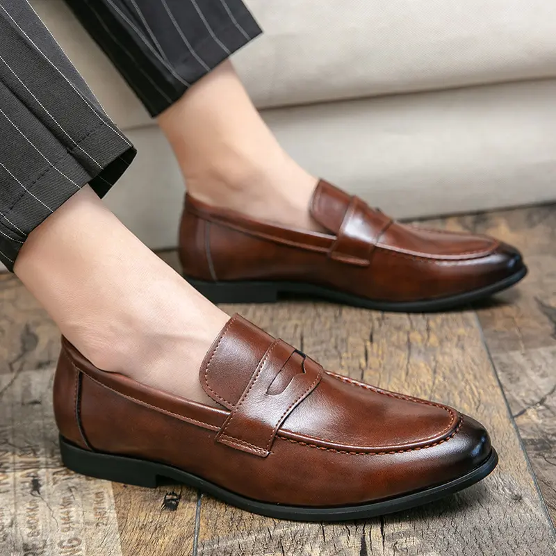 Pointed Toe Minimalist Leather Shoes In British