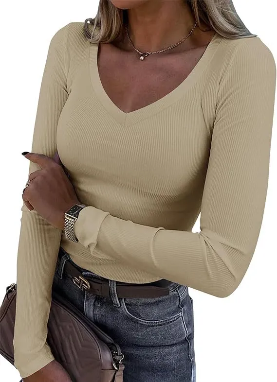 European And American Hot Thread Sunken Stripe Slim Fit Long Style Long Sleeve Beige - Shop at LoveMi