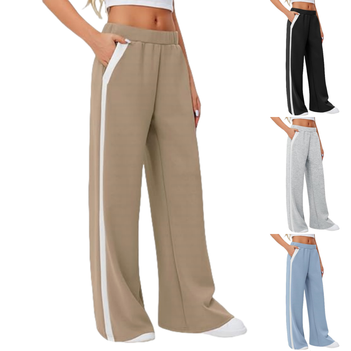 Wide Leg Yoga Sports Pants High Waist Loose Casual