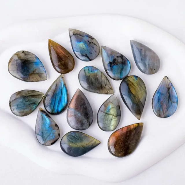 Natural Crystal Blue Light Elongates Stone Droplets Random Color - Shop at LoveMi